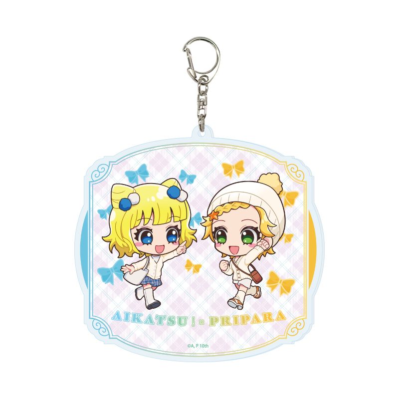 デカアクリルキーホルダー アイカツ!×プリパラ THE MOVIE -出会いのキセキ!- 03 ひなき&みれぃ(ミニキャライラスト) (Deka Acrylic Key Chain "Aikatsu! x PriPara The Movie: A Miracle Encounter!" 03 Hinaki & Mirei (Mini Character Illustration))