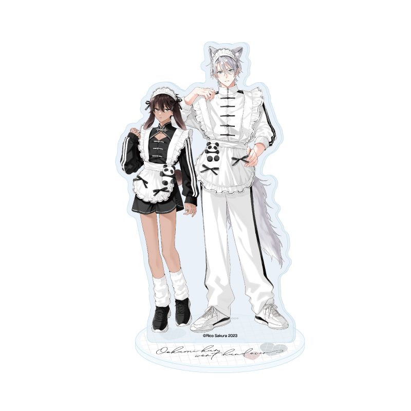 アクリルスタンド オオカミくんはゆずらない 01 吠崎&宇佐美(描き下ろしイラスト) (Acrylic Stand "Ookami-kun wa Yuzuranai" 01 Hoezaki & Usami (Original Illustration))