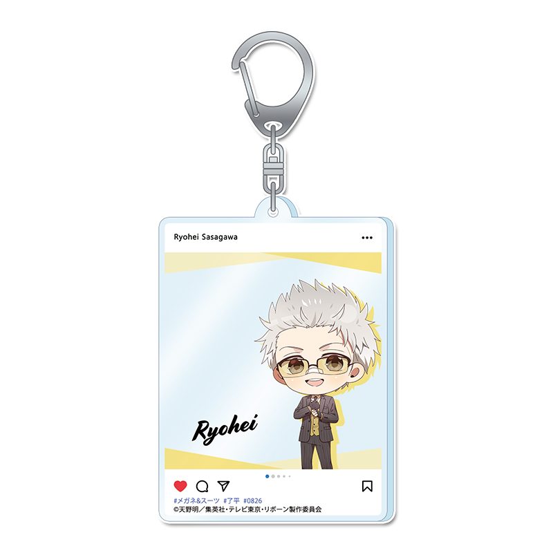 家庭教師ヒットマンREBORN! ぷちちょこアクリルキーホルダー 笹川了平 メガネ&スーツVer. ("Reborn!" Puchichoko Acrylic Key Chain Sasagawa Ryohei Glasses & Suit Ver.)