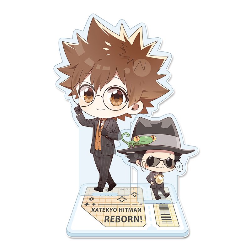 家庭教師ヒットマンREBORN! ぷちちょこアクリルスタンド 沢田綱吉&リボーン メガネ&スーツVer. ("Reborn!" Puchichoko Acrylic Stand Sawada Tsunayoshi & Reborn Glasses & Suit Ver.)