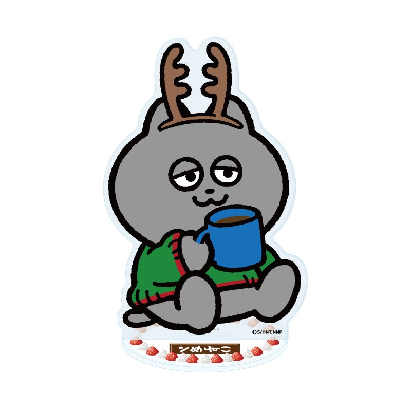 アクリルスタンド ンめねこ 02 うすくろ(暖炉Ver.)(描き下ろしイラスト) (Acrylic Stand "Nmeneko" 02 Usukuro (Fireplace Ver.) (Original Illustration))