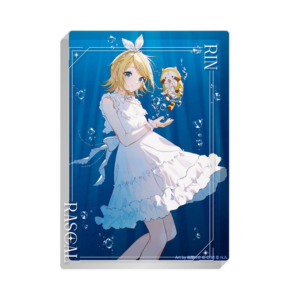 初音ミク×ラスカル 2025 アクリルブロック 鏡音リン (Hatsune Miku x "Rascal the Raccoon" 2025 Acrylic Block Kagamine Rin)