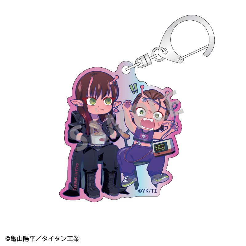 銀河特急 ミルキー☆サブウェイ オーロラアクリルキーホルダー アカネ&カナタ ("MILKY SUBWAY THE GALACTIC LIMITED EXPRESS" Aurora Acrylic Key Chain Akane & Kanata)