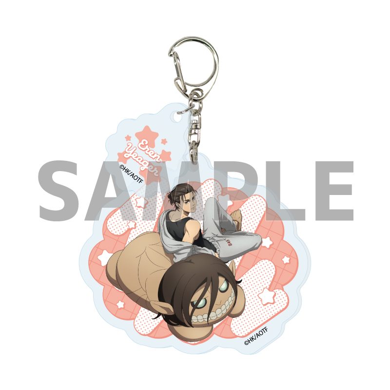 パーツ付きアクリルキーホルダー 進撃の巨人 The Final Season 01 エレン・イェーガー くつろぎVer.(描き下ろしイラスト) (Acrylic Key Chain with Parts "Attack on Titan The Final Season" 01 Eren Yeager Relax Ver. (Original Illustration))