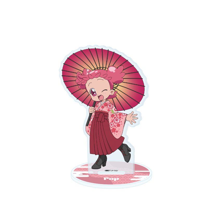 アクリルスタンド おジャ魔女どれみドッカーン! 52 春風ぽっぷ 袴・番傘Ver.(描き下ろしイラスト) (Acrylic Stand "Ojamajo Doremi Dokkaan!" 52 Harukaze Pop Hakama & Oilpaper Umbrella Ver. (Original Illustration))