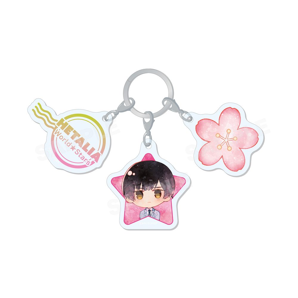 ヘタリア World☆Stars キャラでるアート 3連チャーム 03 日本 ("Hetalia World Stars" Chara Deru Art Triple Charm 03 Japan)