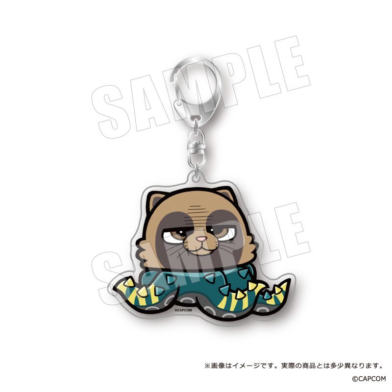 モンスターハンターワイルズ×ぶくぶ おおきめアクリルキーホルダー 09 オトモアイルー エグド装備 ("Monster Hunter Wilds" x Bkub Big Acrylic Key Chain 09 Palico Nu Udra Set)