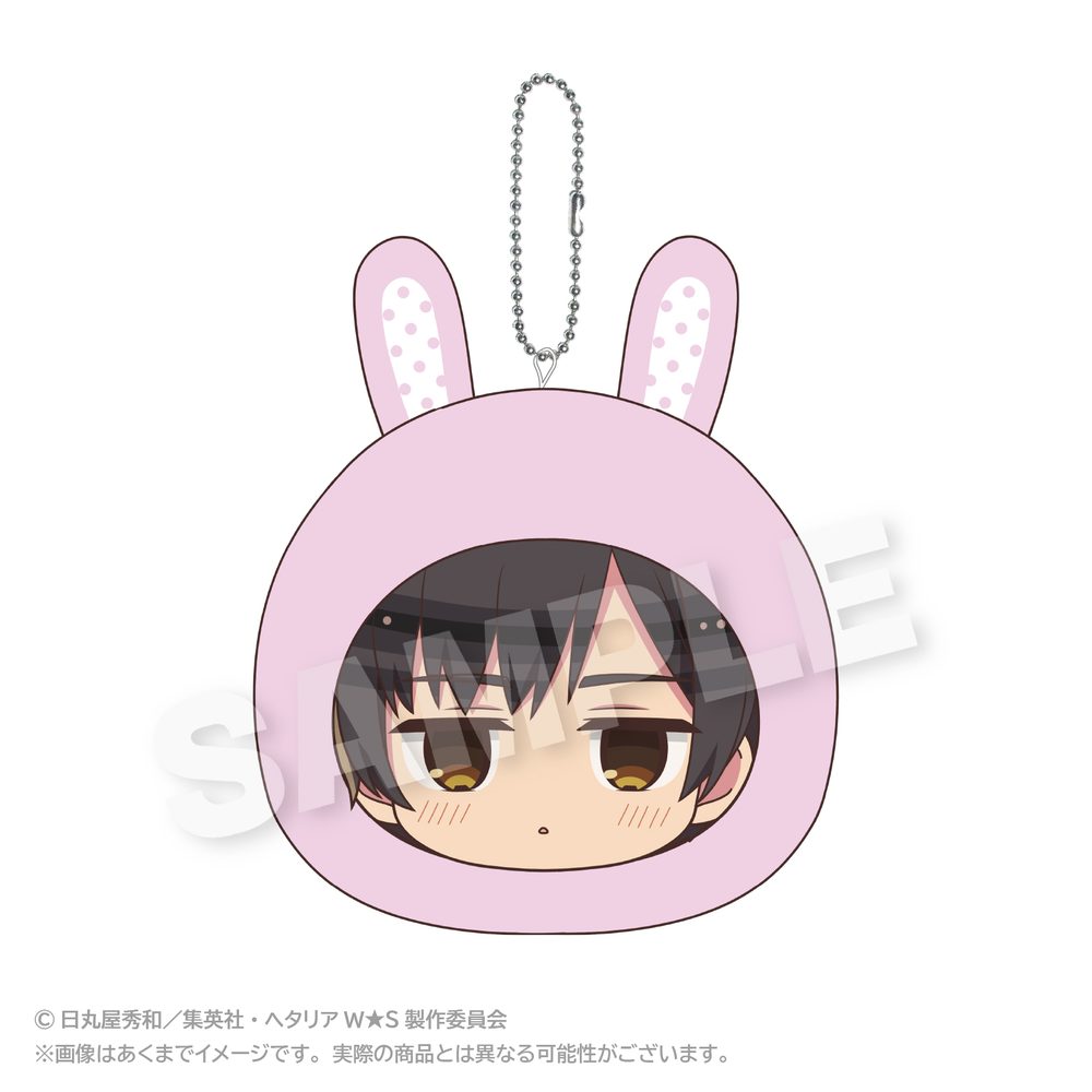 ヘタリア World☆Stars クッションキーホルダー アニマルパーカーVer. 日本 ("Hetalia World Stars" Cushion Key Chain Animal Hoodie Ver. Japan)