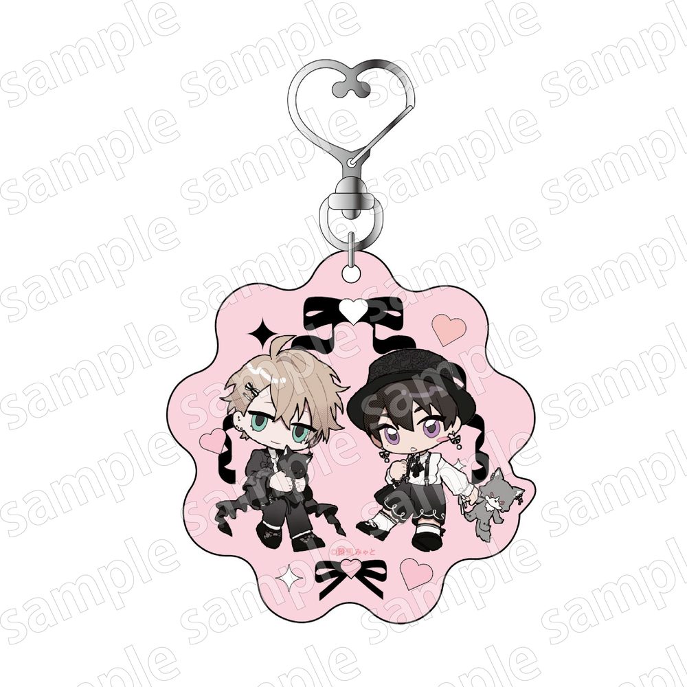 アクリルキーホルダー ブラックシープ デフォルメ BLACK&PINK Ver. (Acrylic Key Chain "Black Sheep" Deformed Black & Pink Ver.)