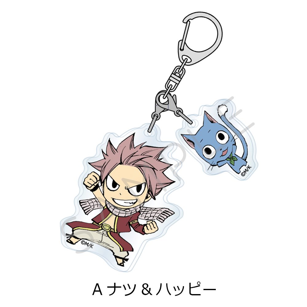 FAIRY TAIL 2連アクリルキーホルダー A ナツ&ハッピー ("Fairy Tail" Twin Acrylic Key Chain A Natsu & Happy)